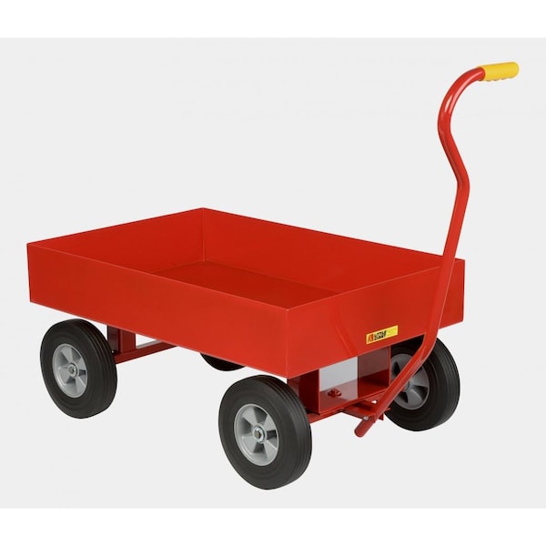 Wagon Trucks, 24" x 36" Deck, 1200 lbs, 10" Solid Rubber, 6" Lip Deck
